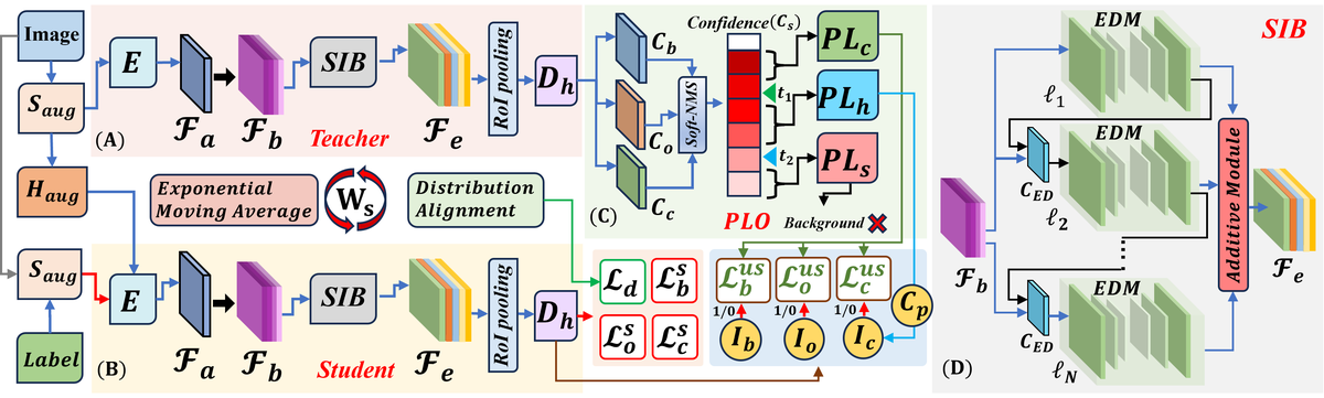 Teacher-student learning, the scale-invariant bottleneck and confidence-guided pseudo-label optimization in AnoMed.